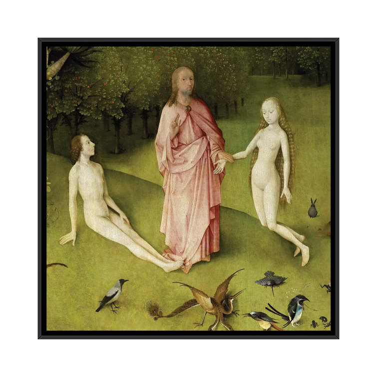 Detail Of God Presenting Eve To Adam The Garden Of Earthly Delights 1490 1500 by Hieronymus Bosch Gallery Wrapped Canvas Gicl e